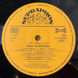 Винтажная виниловая пластинка LP Jiri Malasek, Vaclav Hybs Orchestra Nostalgicky Klavir, Piano In Nostalgia (Чехословакия 1983)