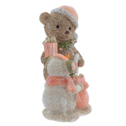 GAEM Фигурка декоративная "Мишка и снеговик", L8 W5 H9,5 см