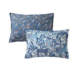 Постельное белье 1.5 спальное Blanc des Vosges Jungle Indigo синее