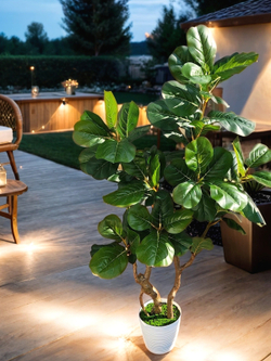 Искусственное растение Лирата зеленый 130см в кашпо