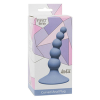 Голубая анальная пробка 10,5см Lola Games First Time Ribbed Plug Blue 4108-02Lola