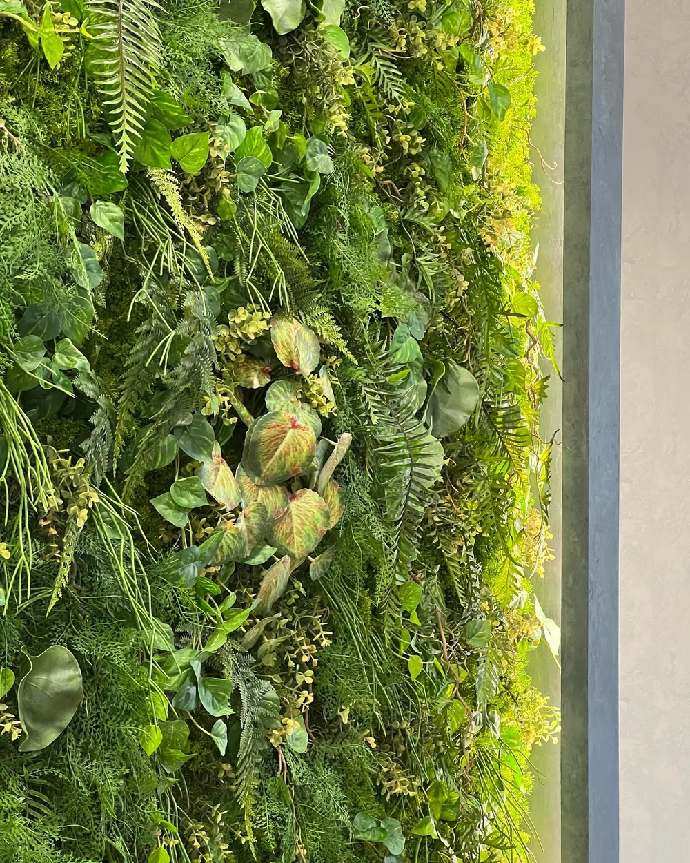 Вертикальное озеленение искусственными растениями и мхом