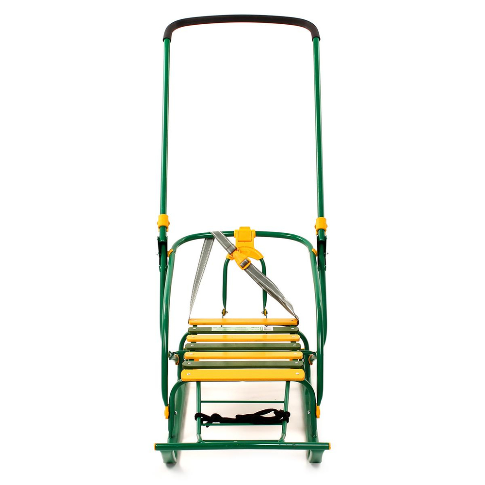 Санки "Nikki 2 " складная спинка, ручка, цвет зеленый