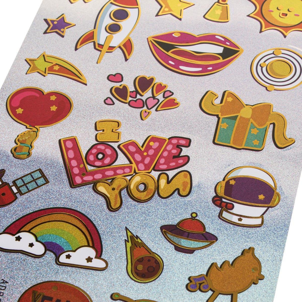 Наклейки с голографическим эффектом "Teens" 30*15см.