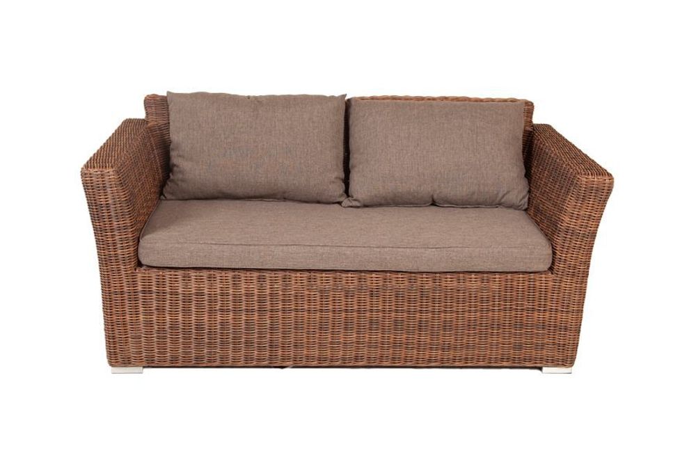 "Капучино" диван из искусственного ротанга двухместный, цвет коричневый