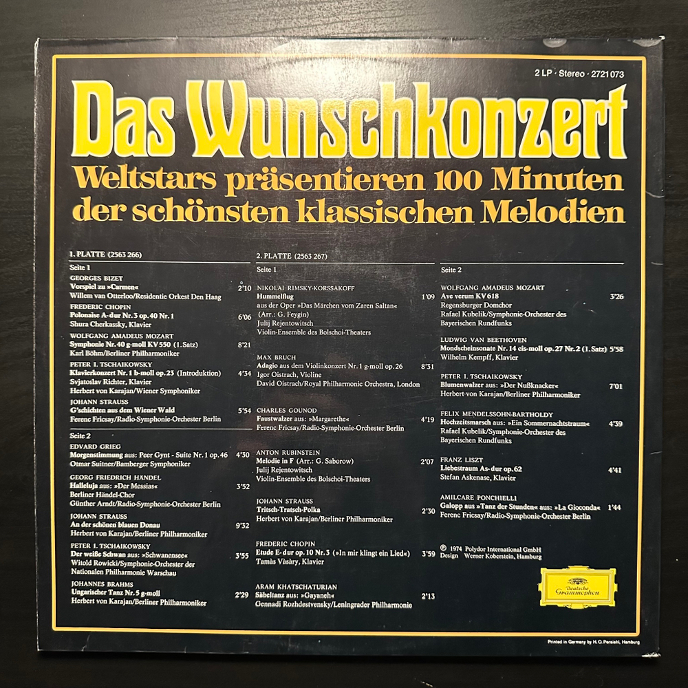 Сборник Das Wunschkonzert 2LP (Германия 1974г.)