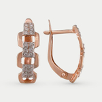 Серьги женские с фианитами из красного золота 585 пробы (арт. С-2115)