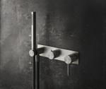 Смеситель для душа Gessi 316, встраиваемый, настенный, на 2 потребителя, цвет Brushed Brass PVD