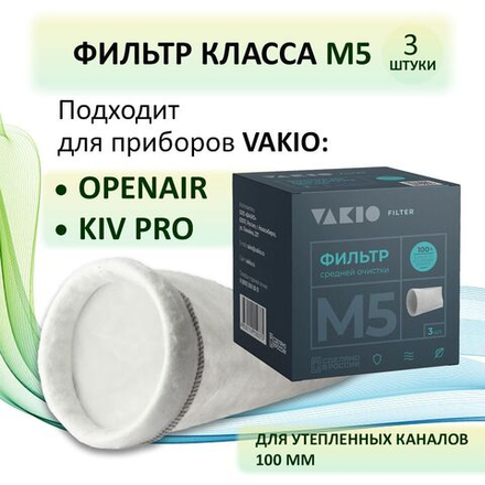 Фильтр канальный M5 для Vakio Openair, Kiv Pro - 3 шт.