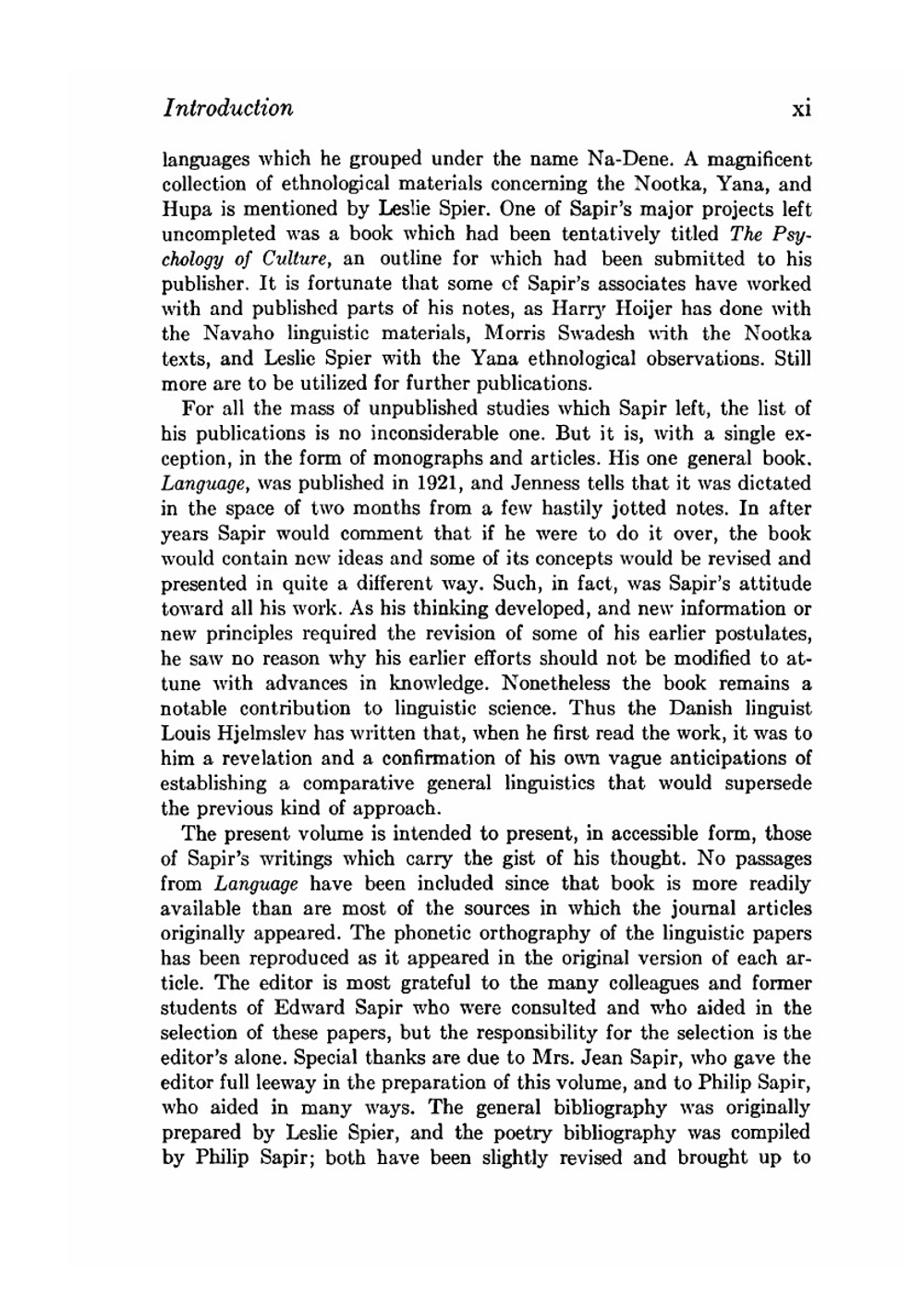 Selected writings of Edward Sapir in Language, Culture and Personality | Edward Sapir