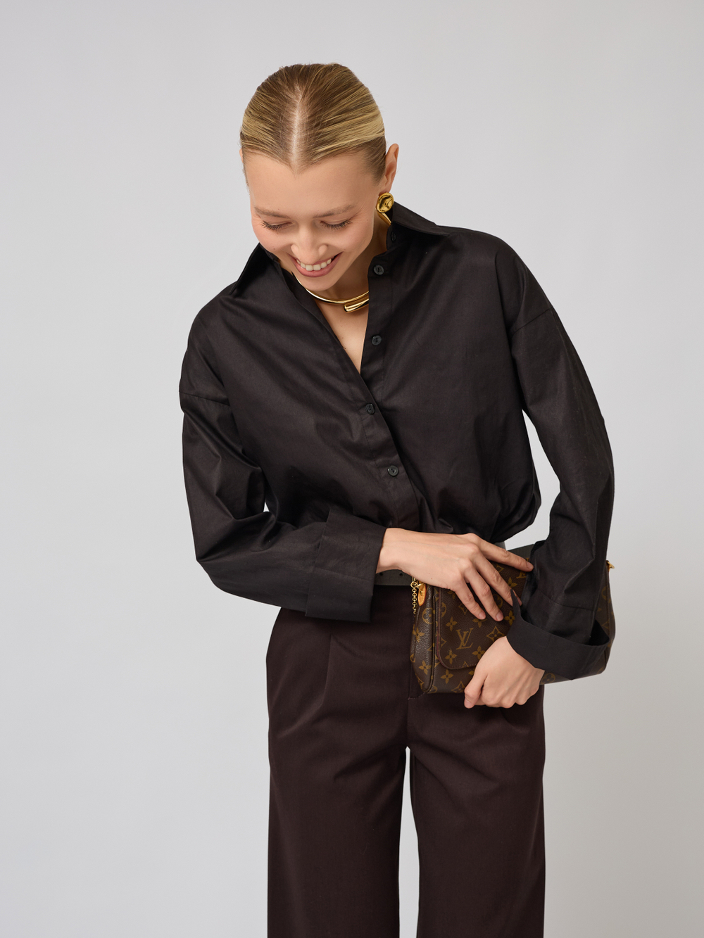 Рубашка оверсайз из хлопка