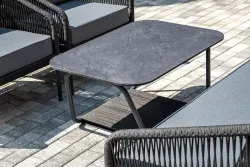 "Канны" лаунж-зона 5-местная плетеная из роупа (веревки), цвет темно-серый