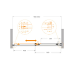 Душевая дверь CEZARES PLANE-BF-1-100-C-IN, 100х195, профиль сатин, стекло прозрачное