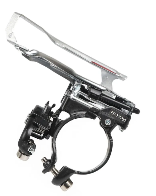 Переключатель скоростей передний Tourney FD-TY700-TS3 SHIMANO 42 зубьев, 34,9мм, универсальная тяга (10702070/060223/3055868, Китай)