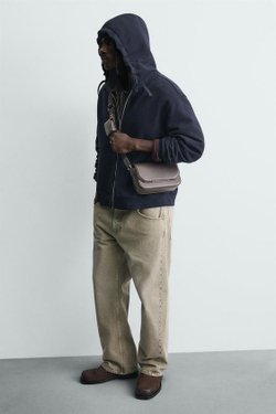 ZARA ОДНОТОННАЯ СУМКА С КЛАПАНОМ, КОРИЧНЕВЫЙ