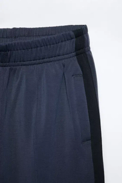 ZARA БРЮКИ В ПОЛОСКУ ИЗ МОДАЛА, АНТРАЦИТОВО-СЕРЫЙ