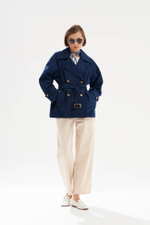 0119 Плащ женский (темно-синий)