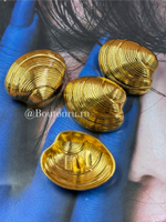 Пуговицы в форме ракушки большие золотые
