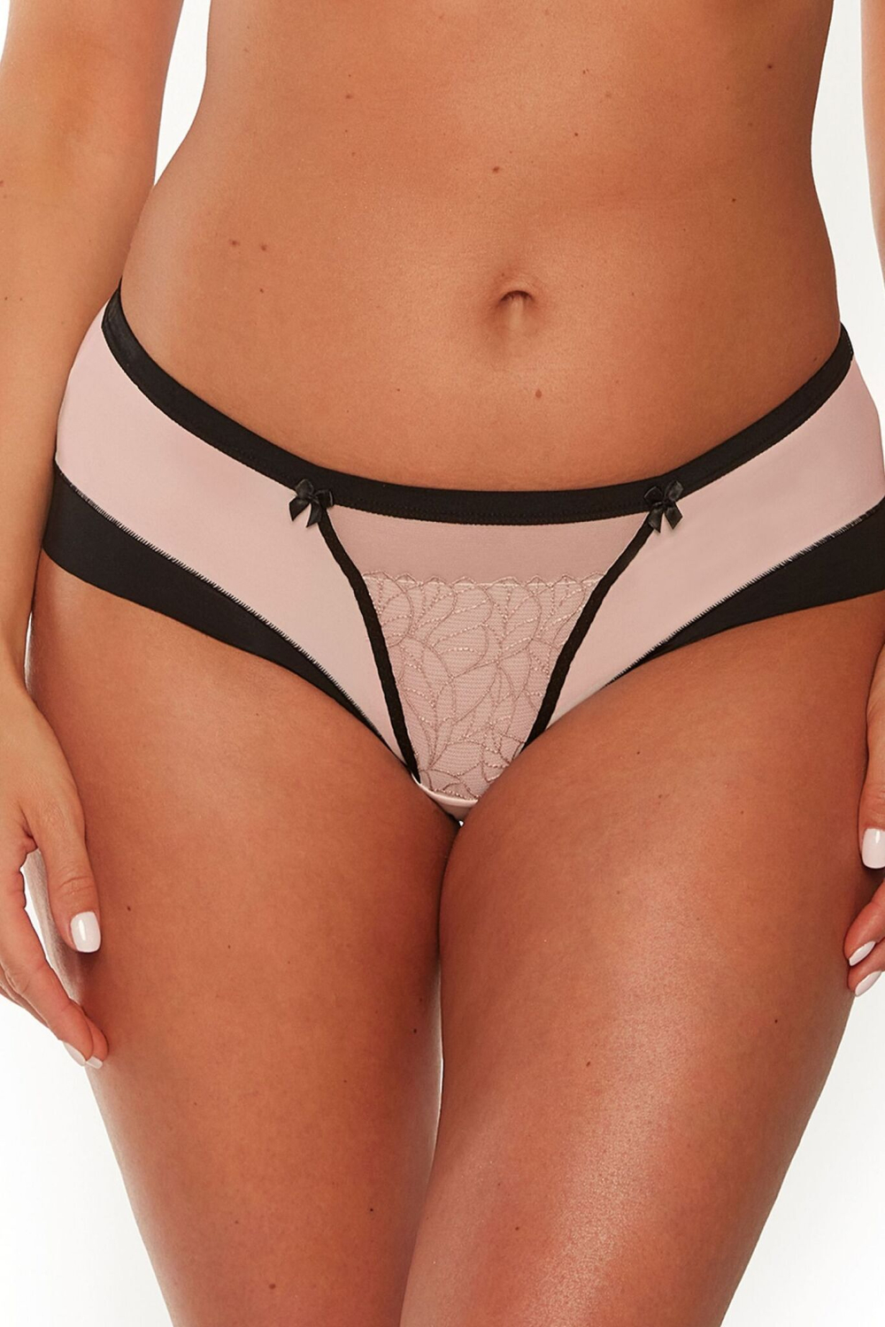 Оригинальные трусики-слипы Leonia с контрастными элементами (Размер: XL) (Цвет: молочный)