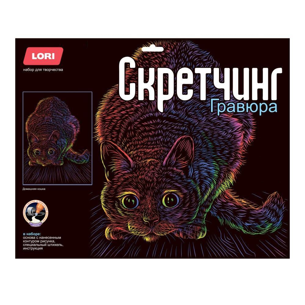 Скретчинг 30*40см "Неоновые животные. Домашняя кошка" (Lori)