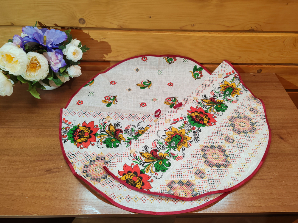 Полотенце кухонное, круглое, 2 шт, вафельное полотно