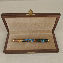 Ручка с колпачком расписная Parker "Рыжий Конь" в футляре