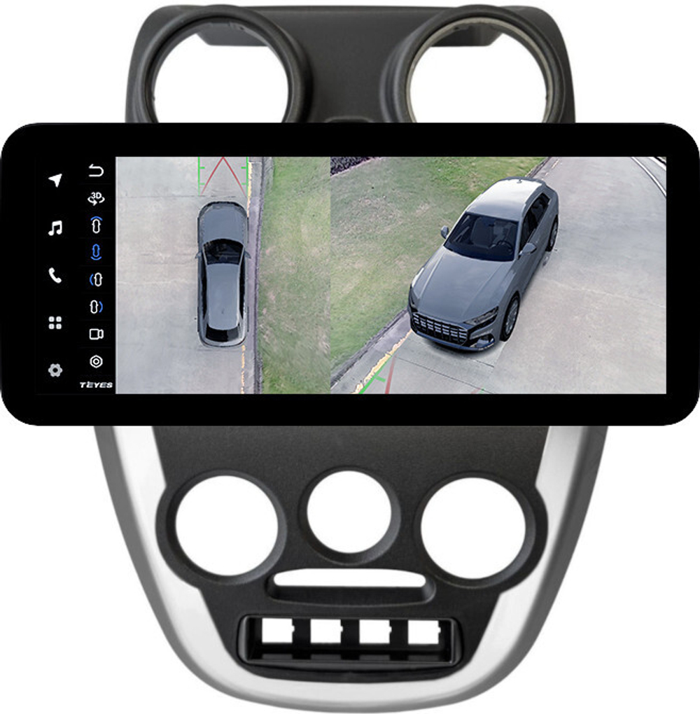 Магнитола для Lada Granta 2011-2018 (большая рамка) - Teyes LUX ONE 360 монитор 12.3" 2K QLED на Android 10, 6Гб+128Гб, CarPlay, 4G SIM-слот, 4 камеры в комплекте