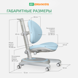 Комплект стол Hamilton Multicolor + кресло Ergokids Ortoback голубой