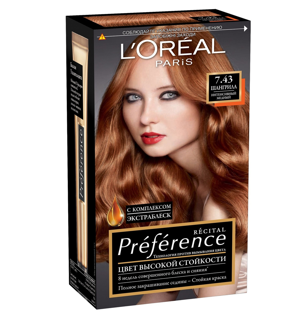 L'Oreal Paris Краска для волос Preference Recital, тон №7.43, Шангрила, 40мл