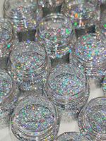 Блёстки Глиттеры 801-06мм - Серебро голографик - универсальные