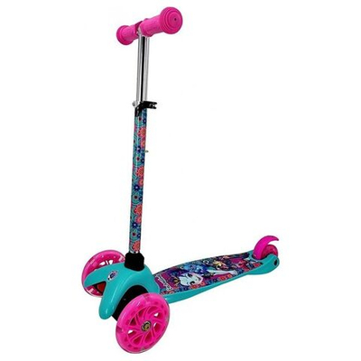 Самокат трехколес, детский, кол 120,80 мм, управл накл,рег рул ,свет, Enchantimals, S00022-ENC