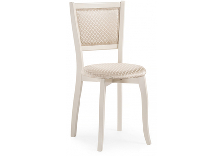 Стул деревянный Woodville Валери молочный, ромб, ножки белые