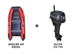Лодка ПВХ ANGLER AN 320XL + 2х-тактный лодочный мотор ALLFA CG T15