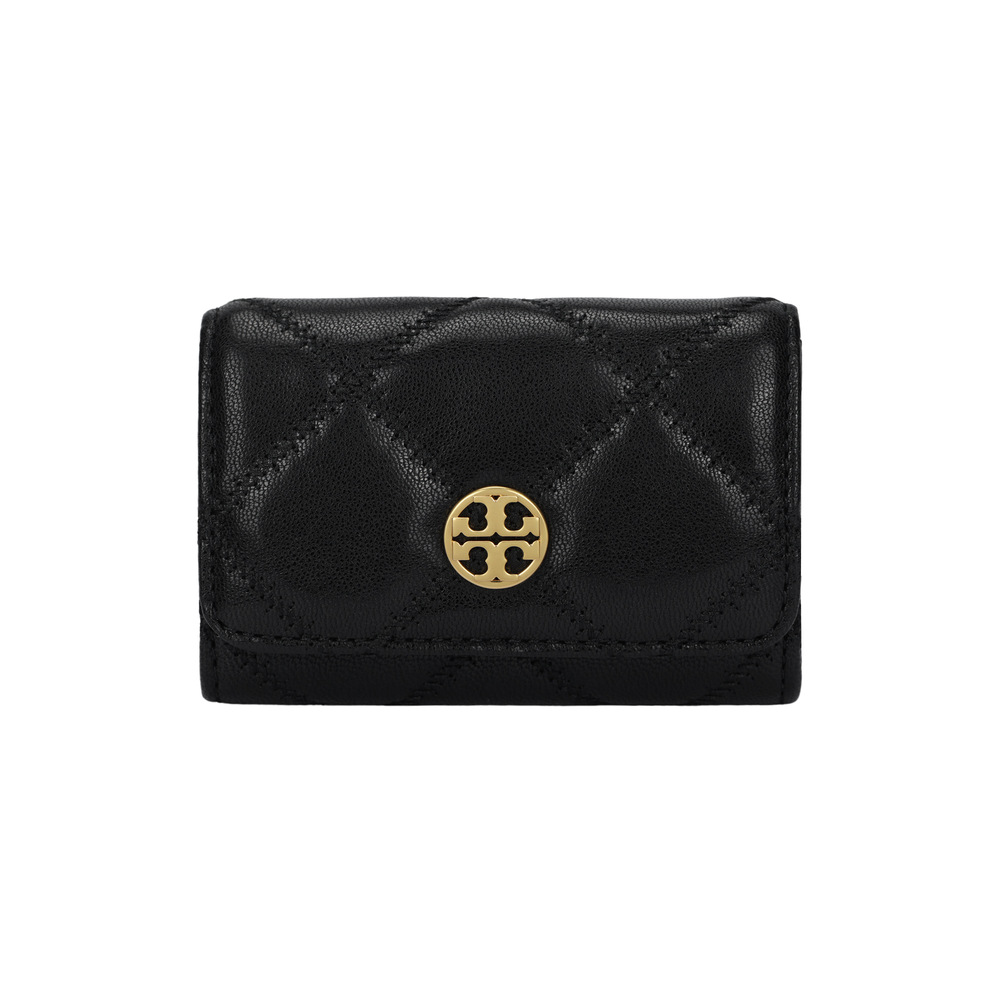 TORY BURCH Tory Burch Leather Card Holder Regular Unisex Black