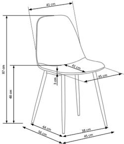 Стул HALMAR K316 серый/дуб медовый