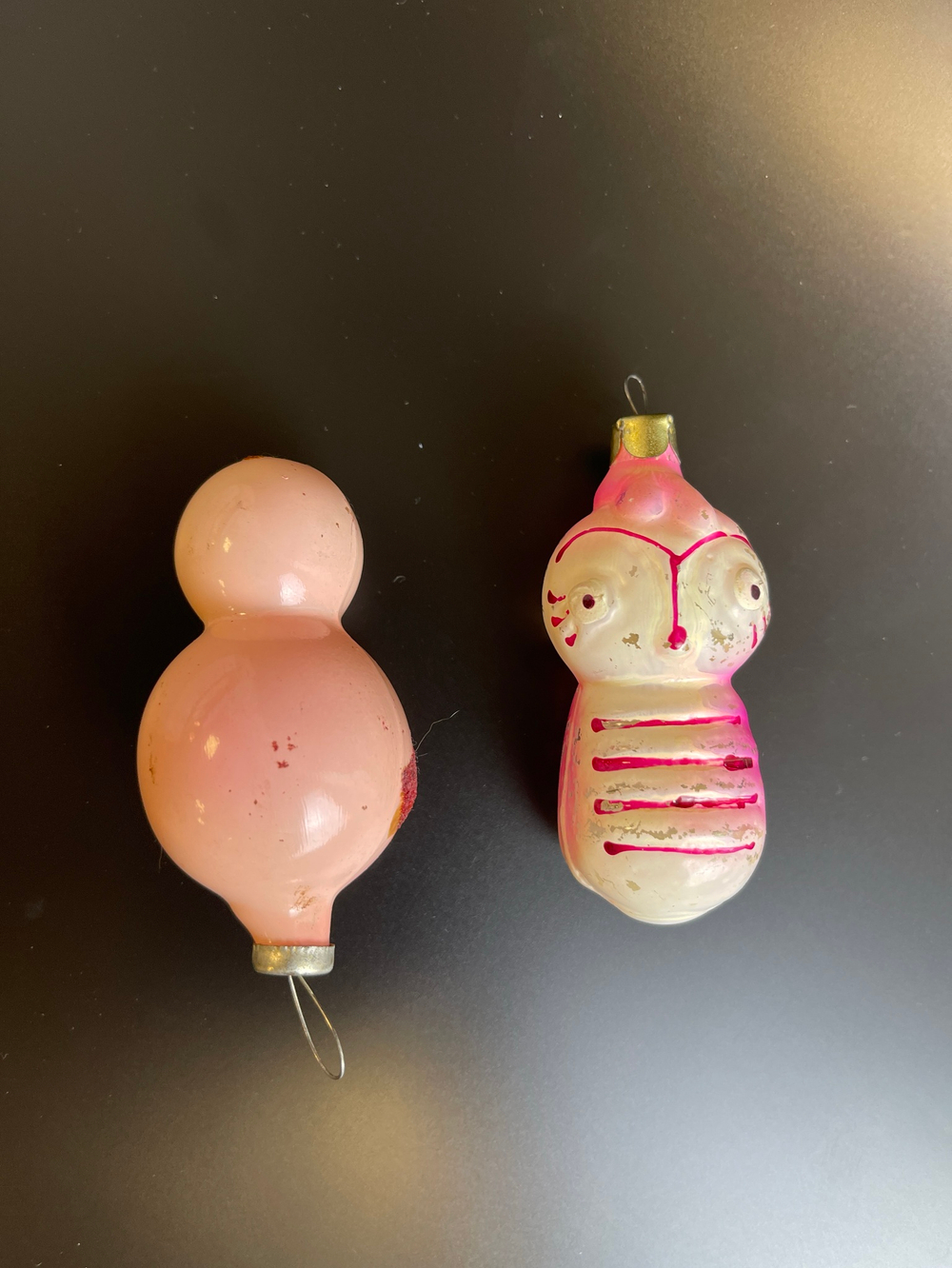 Ёлочные игрушки 2 штуки старинные , винтаж , стекло СССР 1950-1970 гг