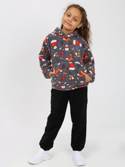 Костюм для девочек флис "Хелен-3" р.134, Тёмно-серый (Ивашка)