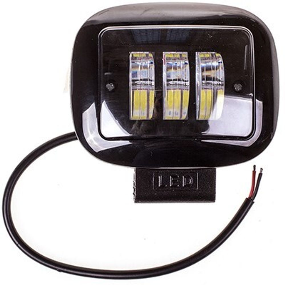 Фара светодиодная дополнительная 3 SMD 30W, 12/24V, 6000K  120*100(120)*60 мм (прямоугольная) ближний (SKYWAY)