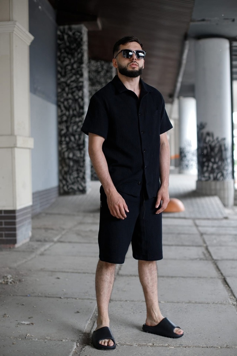 Костюм BGLS muslin руб./шорты (черн.)