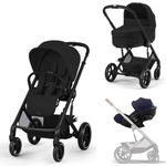 Коляска Cybex Balios S Lux BLK complete Cloud G Ocean Blue Plus Base G 4 в 1 Moon Black с дождевиками