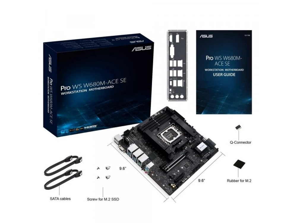 Материнская плата Asus Pro WS W680M-ACE SE, Socket LGA 1700, Intel W680, mATX, RTL [90MB1FA0-M0EAY0]