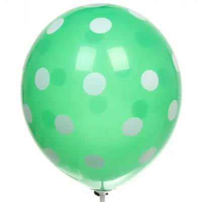 Воздушные шары «Горошек» 25шт 10»/25см зеленый