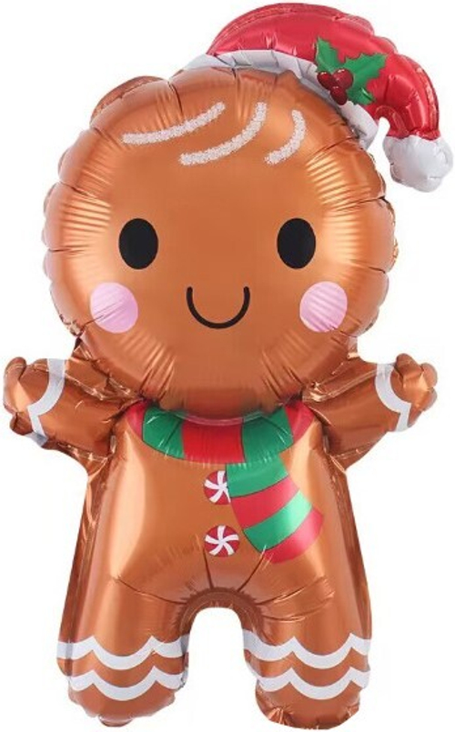 Шар с клапаном (17''/43 см) Мини-фигура, Пряничный человечек, 1 шт.