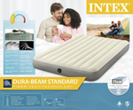 Мaтрас нaдувной Intex 64144 Pillow Rest King 183х203х25 см / Крoвать нaдувная Интeкс двухспальная велюровая королевского размера со встроенным подголовником