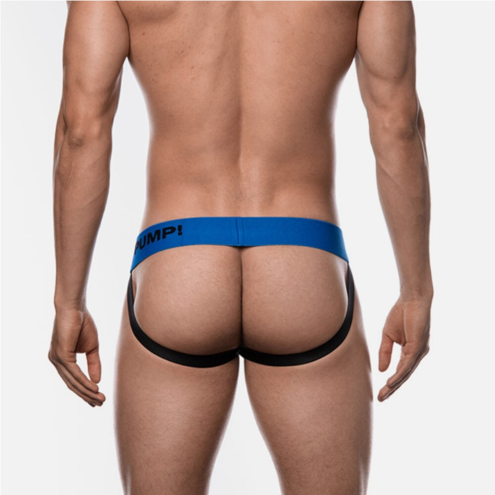 Мужские трусы джоки черные с синей резинкой PUMP! PU5106-2