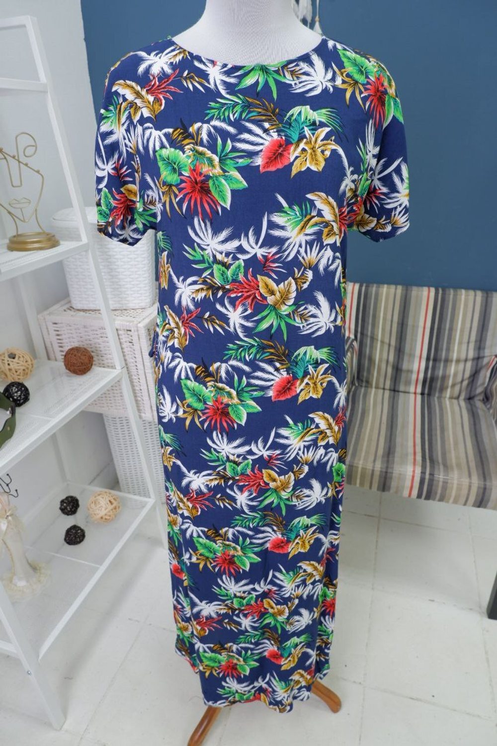 Платье с принтом макси 44 размер, новое