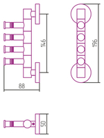 Держатель полотенец Сунержа ВЕЕР-4 поворотный / L 88 (Золото)