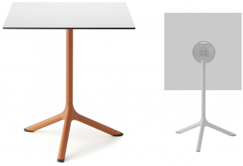 Стол ламинированный обеденный складной Scab Design Tripe Folding, терракотовый, белый