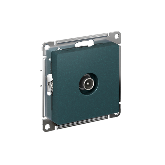 Розетка телевизионная проходная TV AtlasDesign 4дБ механизм изумруд SE ATN000892