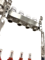 Коллекторная группа с расходомерами САРМАТ 1"х3/4" 12 вых. нержавейка (CN)